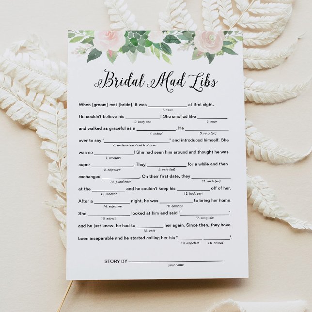 DEVON Bridal Shower Libs, Fill in the Blanks Game Invitation (Creator Uploaded)