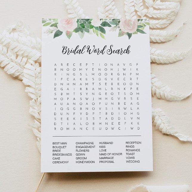 DEVON Bridal Shower Word Search Game Card (Creator Uploaded)