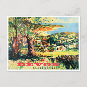 Devon England vintage travel Postcard