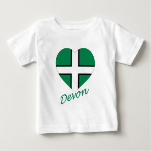 Devon Flag Heart with Name Baby T-Shirt