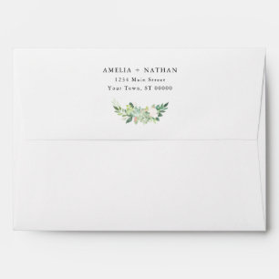 DEVON Floral Succulent Wedding Envelope A7