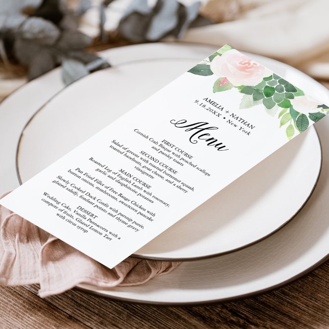 DEVON Greenery Blush Florals Menu (Creator Uploaded)