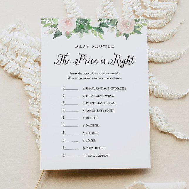 DEVON Guess the Right Price Baby Shower Game Card (Creator Uploaded)