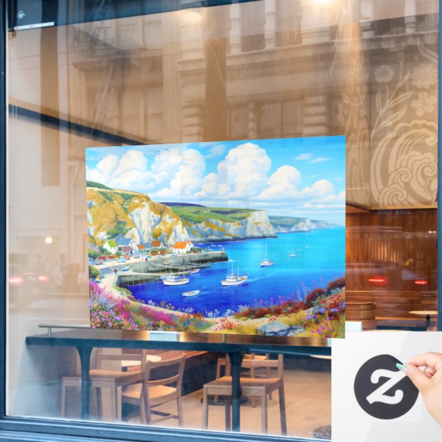 "Devon Harbour Dreamscape" – An English Seascape (Cafe Window)
