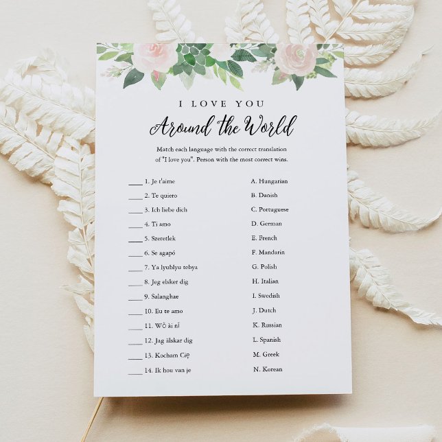 DEVON I Love You Around The World Bridal Game Invitation (Creator Uploaded)