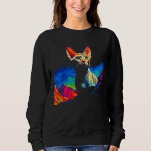 Devon Rex Cat Art Sweatshirt