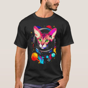 Devon Rex Cat Astronaut T-Shirt
