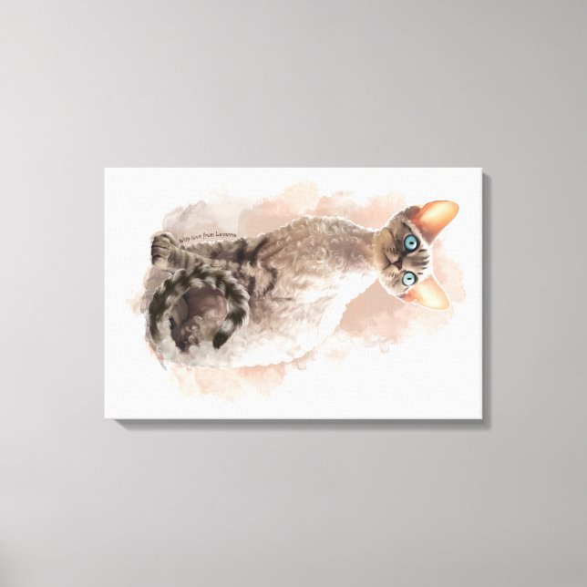 Devon Rex cat Canvas Print (Front)