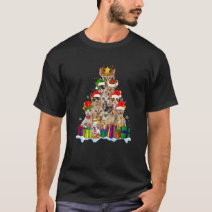Devon Rex Cat Christmas Santa Hat  Xmas Tree Pajam T-Shirt