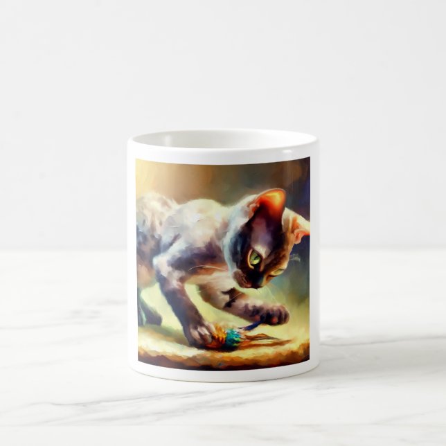 Devon Rex Cat  Coffee Mug (Center)