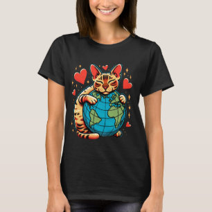 Devon Rex Cat Earth Day Hug Love Owner Planet Love T-Shirt