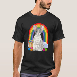 Devon Rex Cat Happy Easter Eggs Bunny T-Shirt