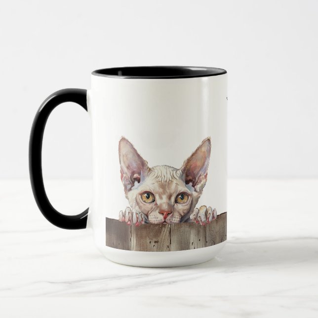 Devon Rex Cat Mug (Left)