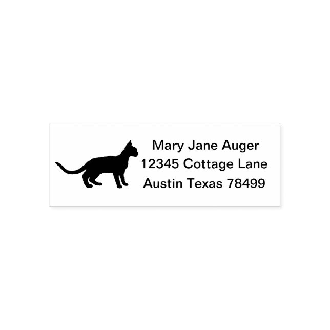 Devon Rex Cat Personalised Self Address Self-inking Stamp (Design)