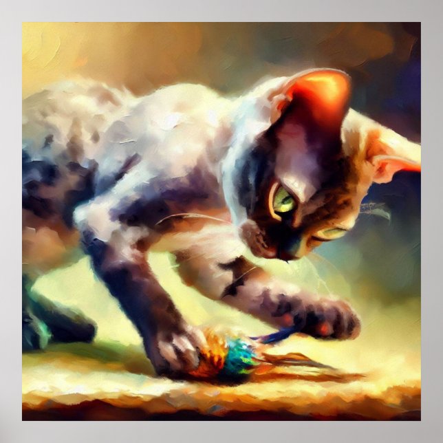 Devon Rex Cat  Poster (Front)