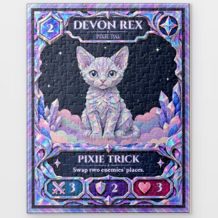 Devon Rex Cat, Rainbow Foil Art Jigsaw Puzzle
