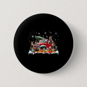 Devon Rex Cat Red Truck Christmas Tree Santa Ugly  6 Cm Round Badge