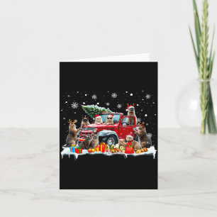 Devon Rex Cat Red Truck Christmas Tree Santa Ugly Card