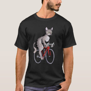 Devon Rex Cat Riding Bicycle Cute Biker Cyclist T T-Shirt