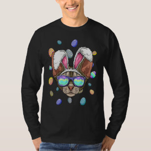 Devon Rex Easter Bunny Ears Cat Easter Eggs Huntin T-Shirt