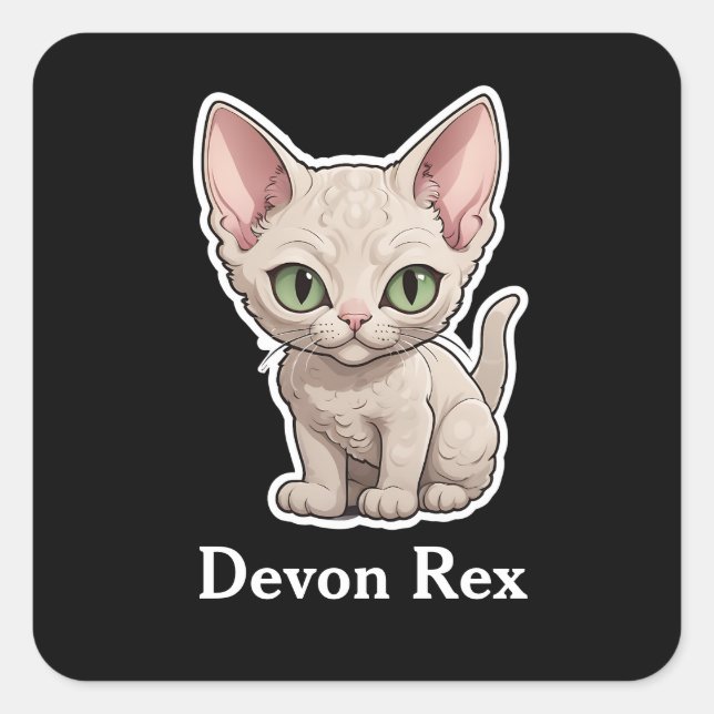Devon Rex  Square Sticker (Front)