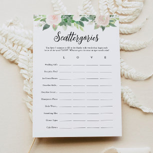 DEVON Scattergories Bridal Shower Game Card