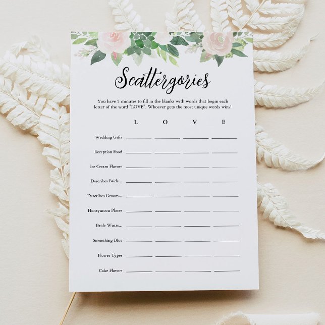 DEVON Scattergories Bridal Shower Game Card (Creator Uploaded)