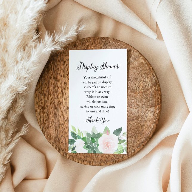 DEVON Succulent Blush Floral Display Shower Card (Creator Uploaded)