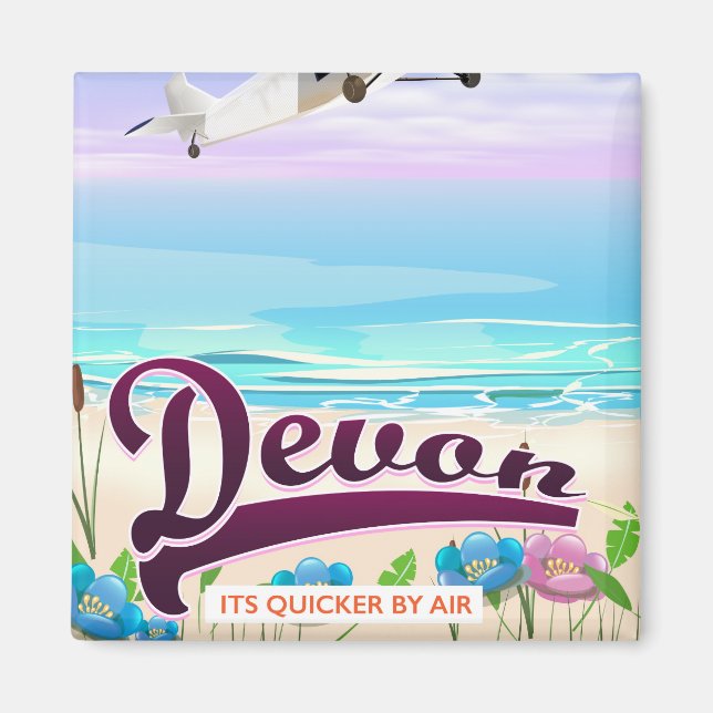 Devon vintage flight travel poster magnet (Front)