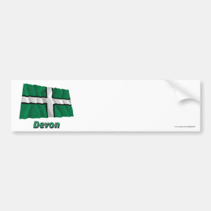 Devon Waving Flag with Name Bumper Sticker