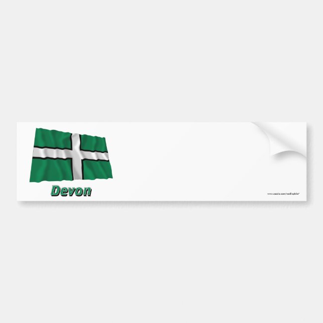 Devon Waving Flag with Name Bumper Sticker (Front)