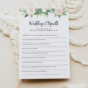 DEVON Wedding Etiquette 911 Bridal Shower Game Invitation