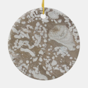 Devonian Fossil Brown & White Ornament