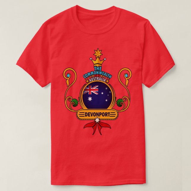 Devonport city Pride Golden Australian Flag Souven T-Shirt (Design Front)