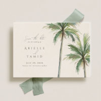 Devonport Modern Watercolor Palm Save the Date