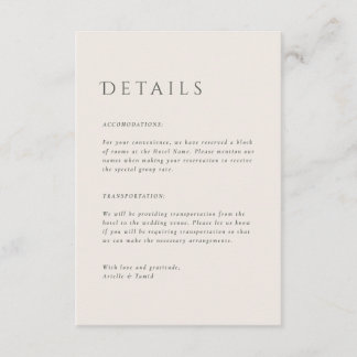 Devonport Modern Watercolor Palm Wedding Enclosure Card