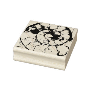 Devonshire Ammonite fossil spiral Rubber Stamp