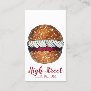 Devonshire Split Cream Jam Tea Shoppe Café Bakery Business Card