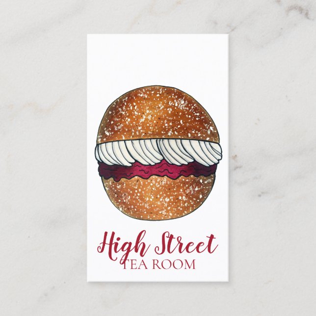 Devonshire Split Cream Jam Tea Shoppe Café Bakery Business Card (Front)