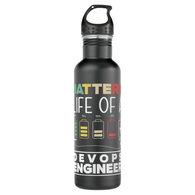 DevOps Engineer Battery Life Cloud Computing 710 Ml Water Bottle (Front)