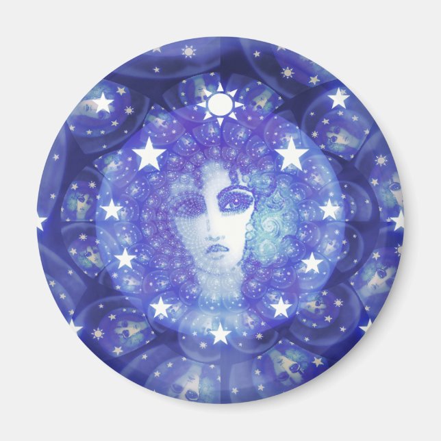 DevorahBlueCosmos round magnet (Front)