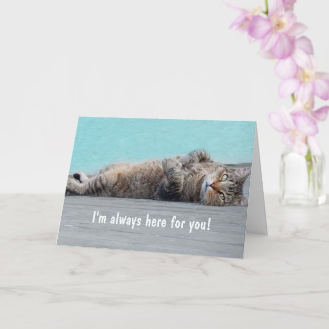 Devoted Cat Support Encouragement Card (Orchid)