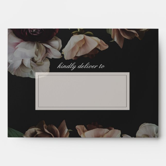 Devoted Dark Floral Envelope (Front)