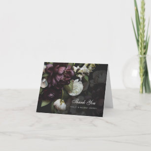 Devoted Dark Floral Thank You Card