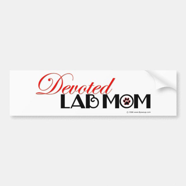 Devoted Labrador Retriever Mum Bumper Sticker (Front)