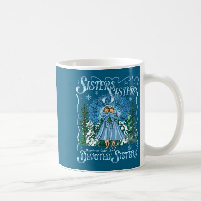 Devoted Sisters Merry Christmas White Xmas Pajamas Coffee Mug (Right)