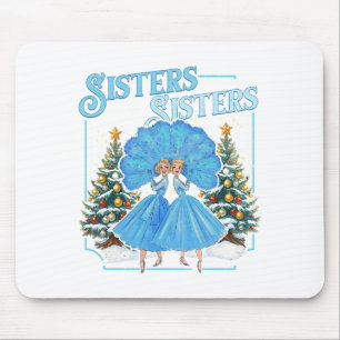 Devoted Sisters White Xmas Merry Christmas Snowfla Mouse Pad