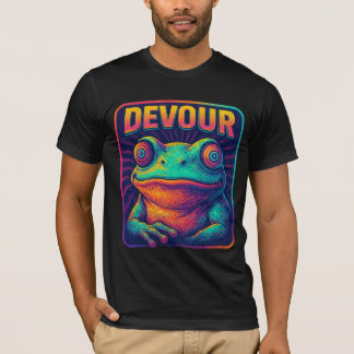 DEVOUR – Hypnotic Retro Frog Pixel Art Design T-Shirt