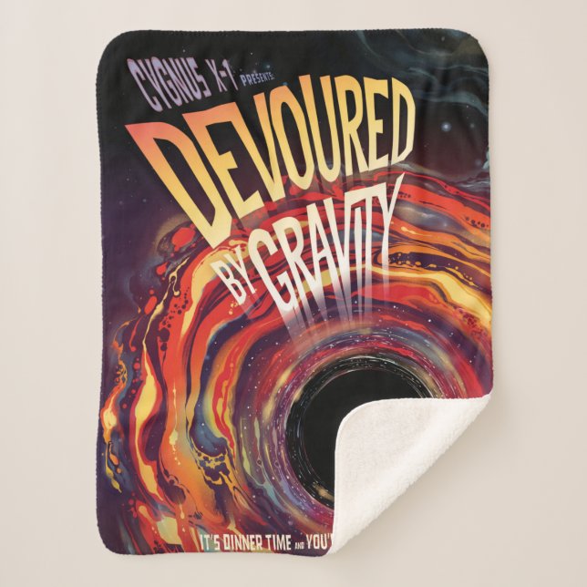 Devoured By Gravity Halloween Hole Black Horror Sherpa Blanket (Front)