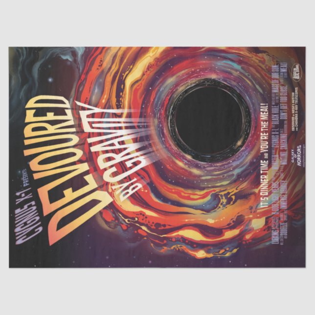 Devoured By Gravity Halloween Hole Black Horror Tissue Paper (Front)